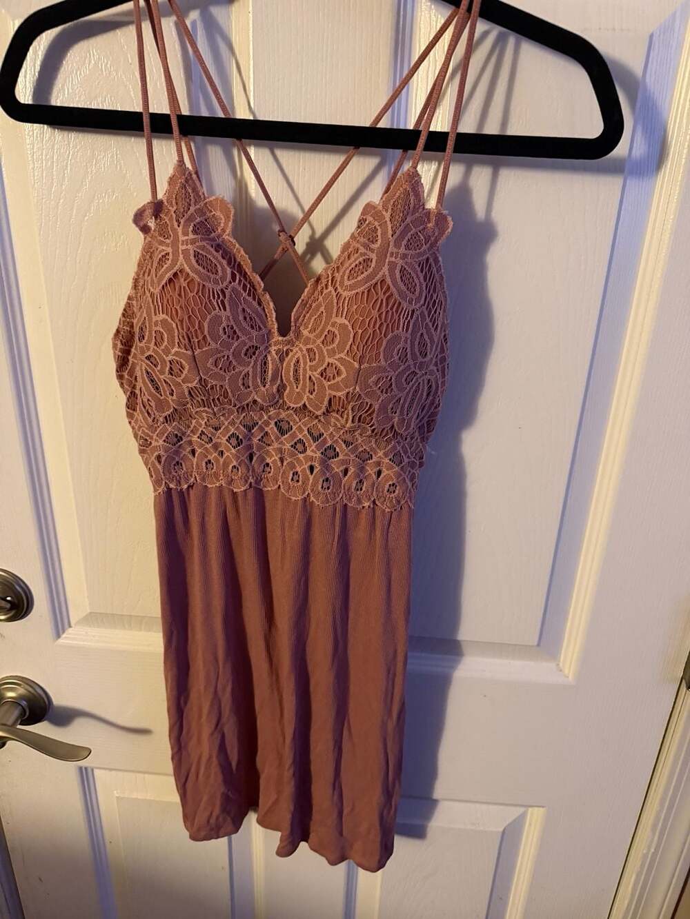 Easel Women's Dusty Rose Lace Bodice Sleeveless Slip